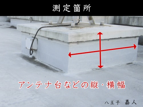 アンテナ台などすべての障害物のサイズ